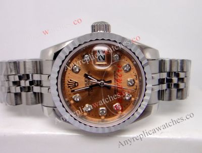 Replica Rolex Lady Datejust Watch Jubilee Diamond Face Stainless Steel